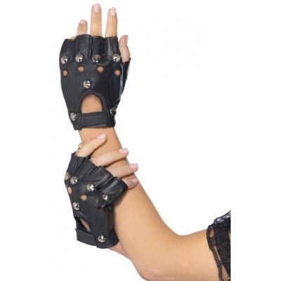 Adult Black Punk Gloves