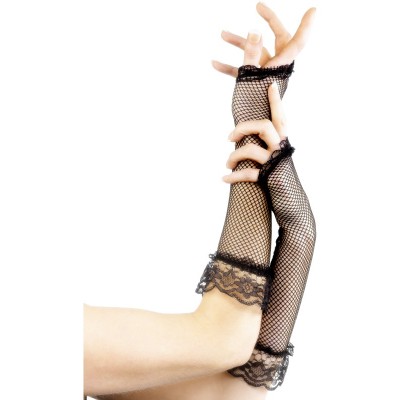 Fishnet Black Fingerless Gloves