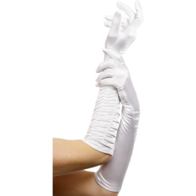 Long White Temptress Gloves 