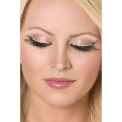 Black And Silver Glitter Eyelashes 