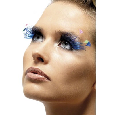 Eyelashes Blue With Feather Plumes
