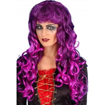 Purple And Black Siren Wig Fancy Dress Smiffys