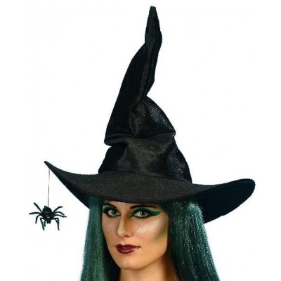 Witch Hat Black Velour with Spider Smiffys