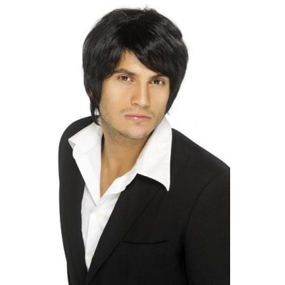 Boy Band Wig Black Fancy Dress Smiffys