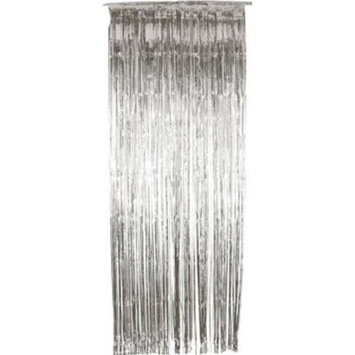 Silver Tinsel Shimmer Curtain