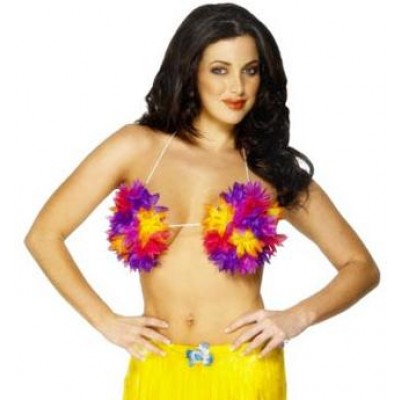 Adult Female Multi-Coloured Hawaiian Bra Fancy Dress Smiffys