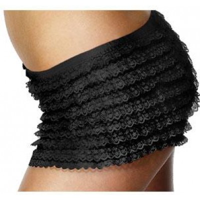 Adult Black Ruffle Lace Panties