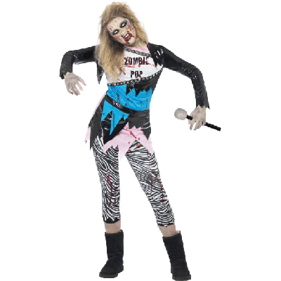 Teen Zombie Pop Star Halloween Fancy Dress Costume