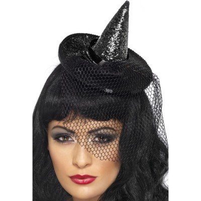 Ladies Mini Halloween Fancy Dress Witch Hat