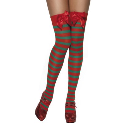 Ladies Stripy Thigh High Elf Stockings