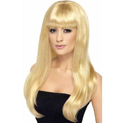 Ladies Long Straight Cut Fancy Dress Wig With Fringe