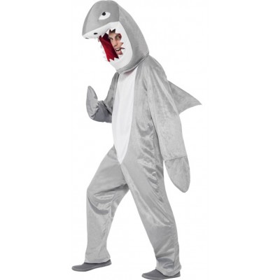 Mens Shark Fancy Dress Costume With Hood