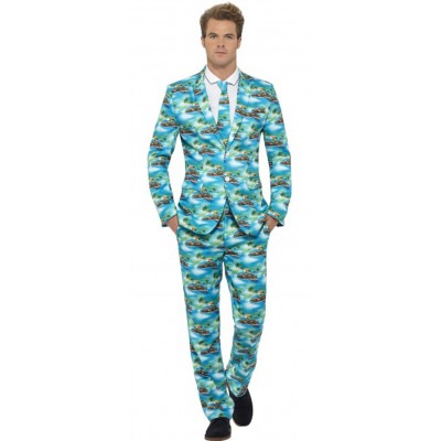 Mens Stand Out Aloha Fancy Dress Suit