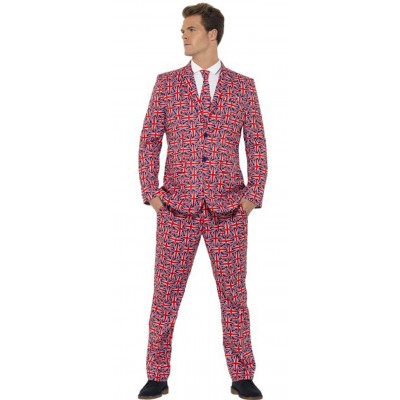 Mens Union Jack Fancy Dress Stand Out Suit