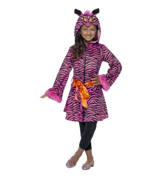 Girls Zebra Sass Halloween Fancy Dress Costume