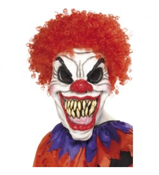 Scary Clown Mask, Foam Latex, With Hair