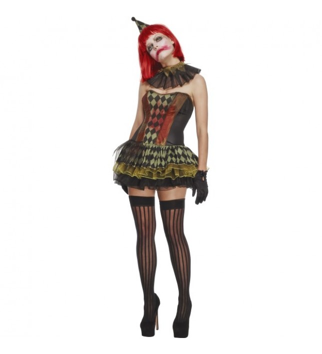 Fever Creepy Zombie Clown Lady Costume