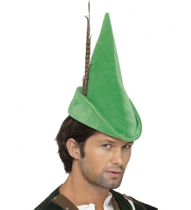 Robin Hood Hat Green With Feather