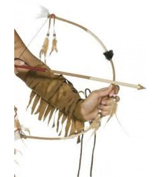 Feathered Indian Bow and Arrow Set