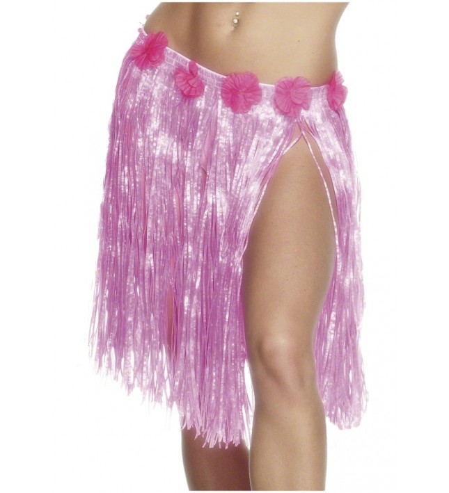 Hawaiian Hula Skirt, Neon Pink