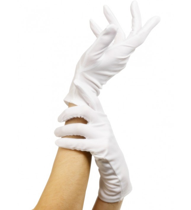 Ladies Short White Gloves