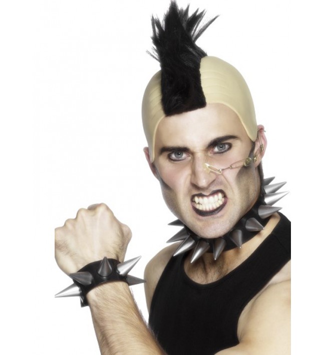Mens Punk Choker And Wristband