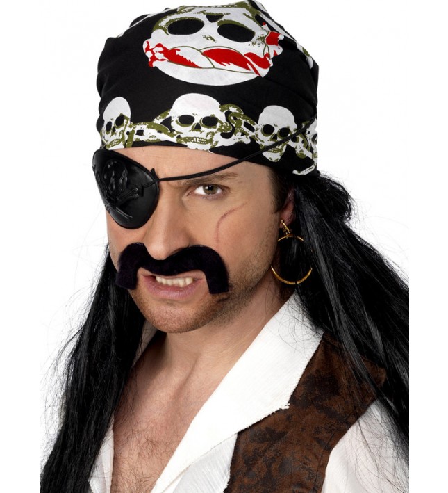 Mens Pirate Bandana With Skull And Crossbones