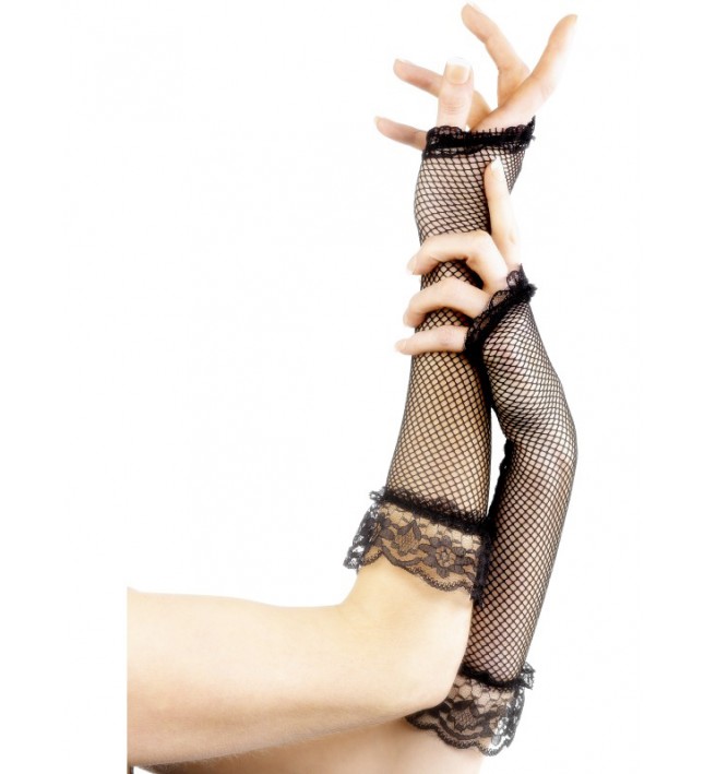 Fishnet Black Fingerless Gloves