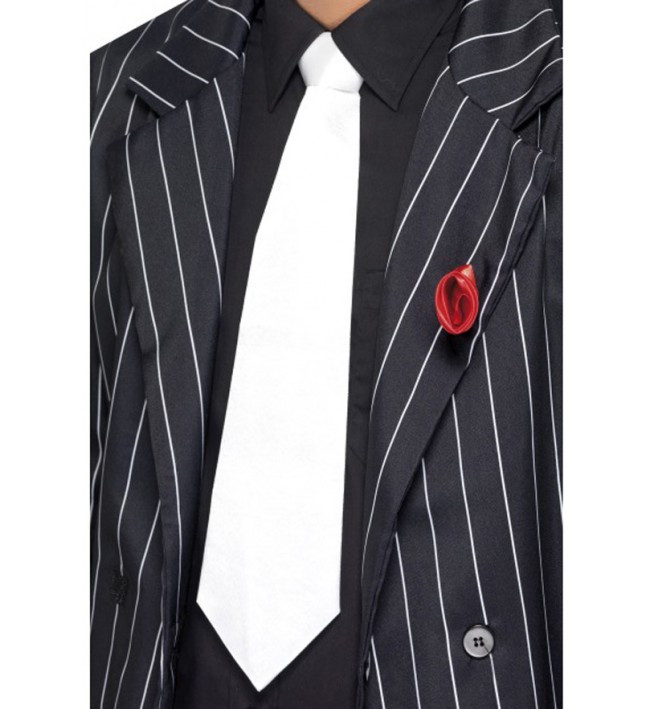 White 1920s Gangster Tie 