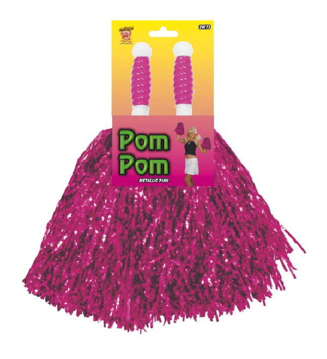Metallic Pink Pom Poms