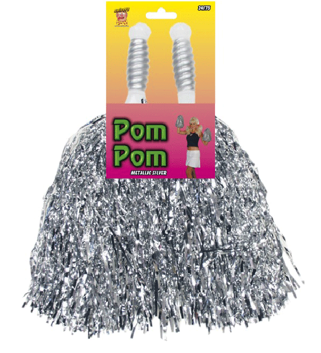 Metallic Silver Pom Poms