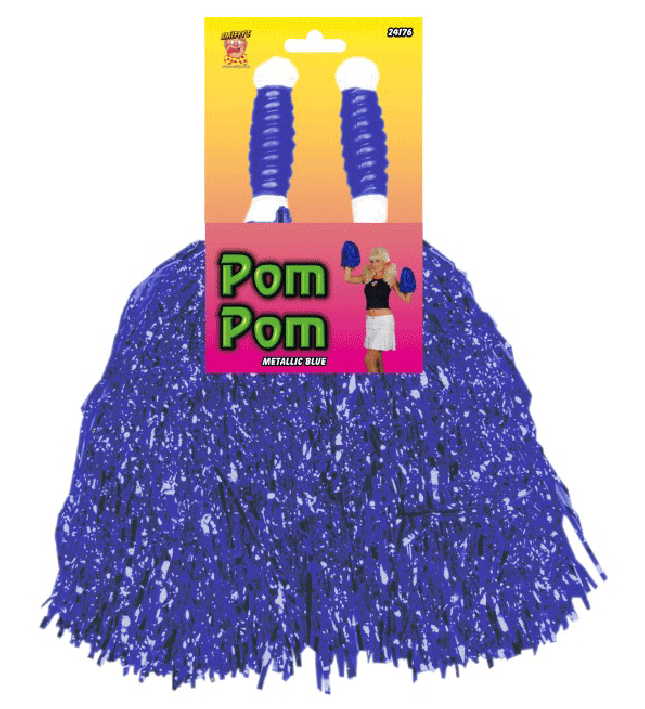 Metallic Blue Pom Poms