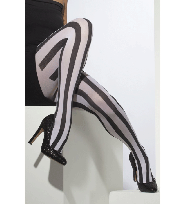 Tights White And Black Striped