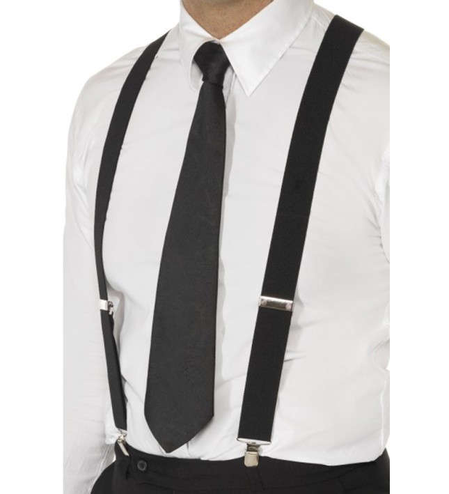 Black 1920s Elasticated Braces