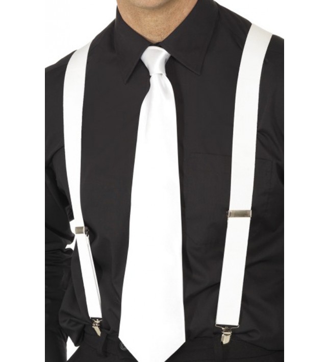 White 1920s Elasticated Braces