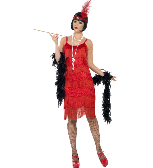 Red Shimmy Flapper Costume