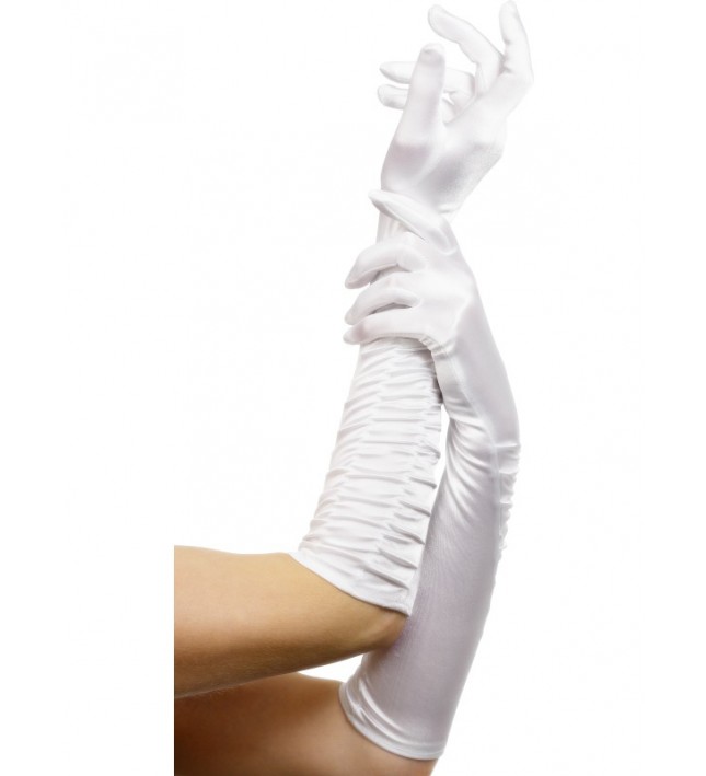 Long White Temptress Gloves 