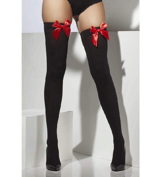 Black Stockings With Red Bows 