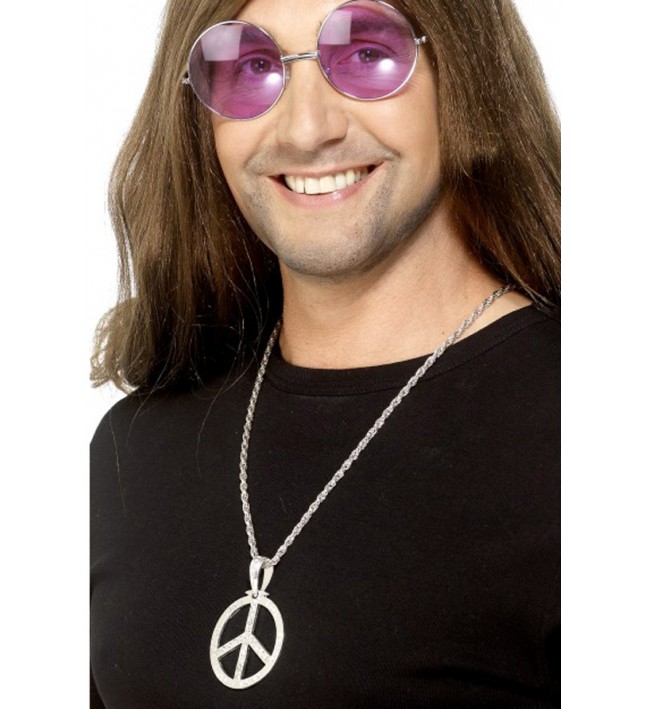 60s Peace Sign Hippie Medallion