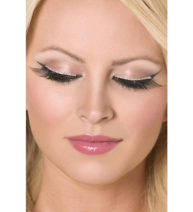 Black And Silver Glitter Eyelashes 
