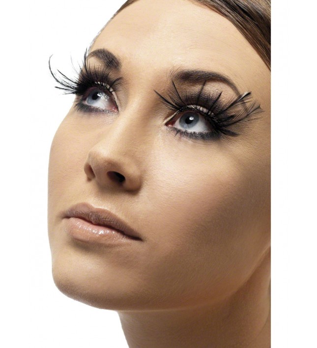 Eyelashes With Black Corner Feather Plumes