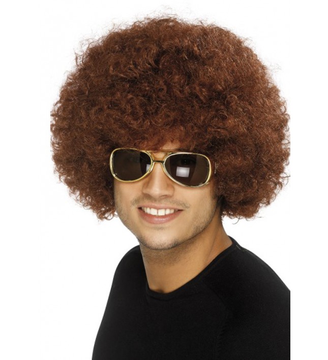 70s Funky Afro Wig Brown