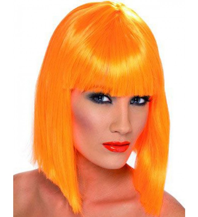 Neon Orange Glam Wig