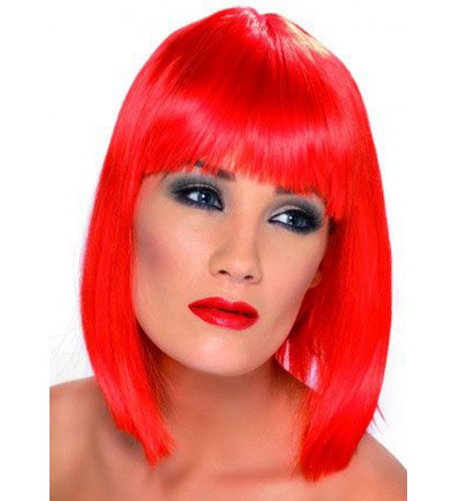 Neon Red Glam Wig
