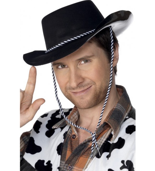 Cowboy Hat Black Flocked 