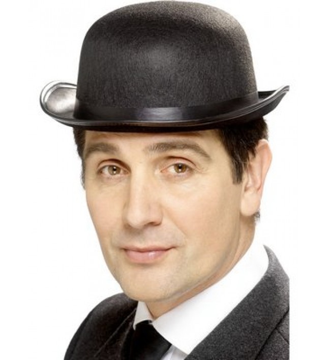 Black Felt Bowler Hat