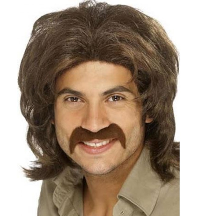70`s Guy Wig Brown Bee Gee Fancy Dress