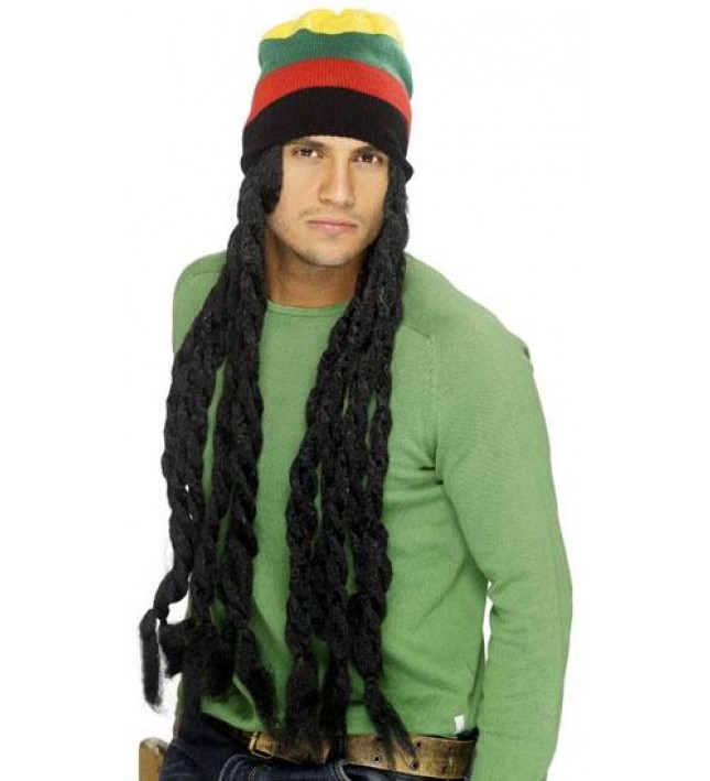 Raster Wig Dreadlocks With Hat Fancy Dress Smiffys