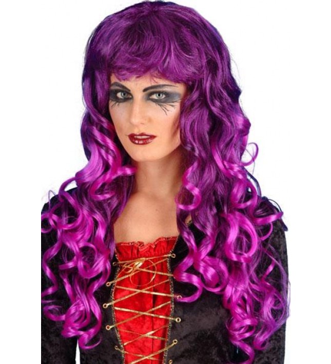 Purple And Black Siren Wig Fancy Dress Smiffys