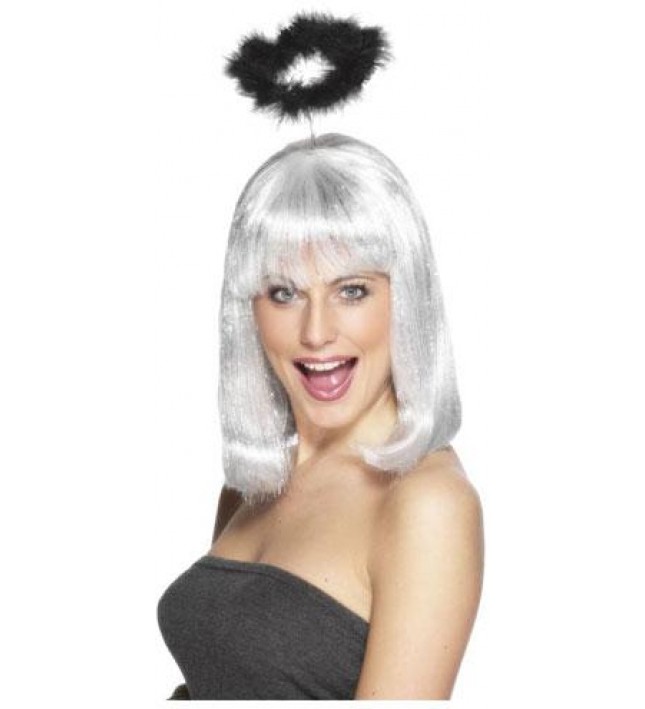 Halo Soft Black Fluffy Angel halo Smiffys